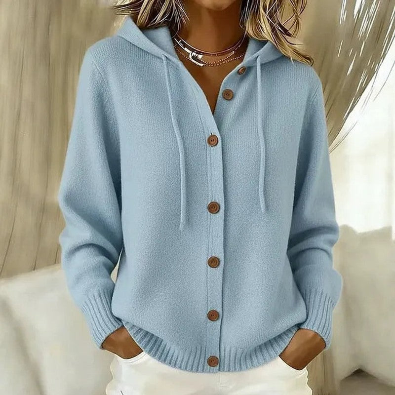 Nienke | Ruimvallend Vest met Capuchon en Knopen