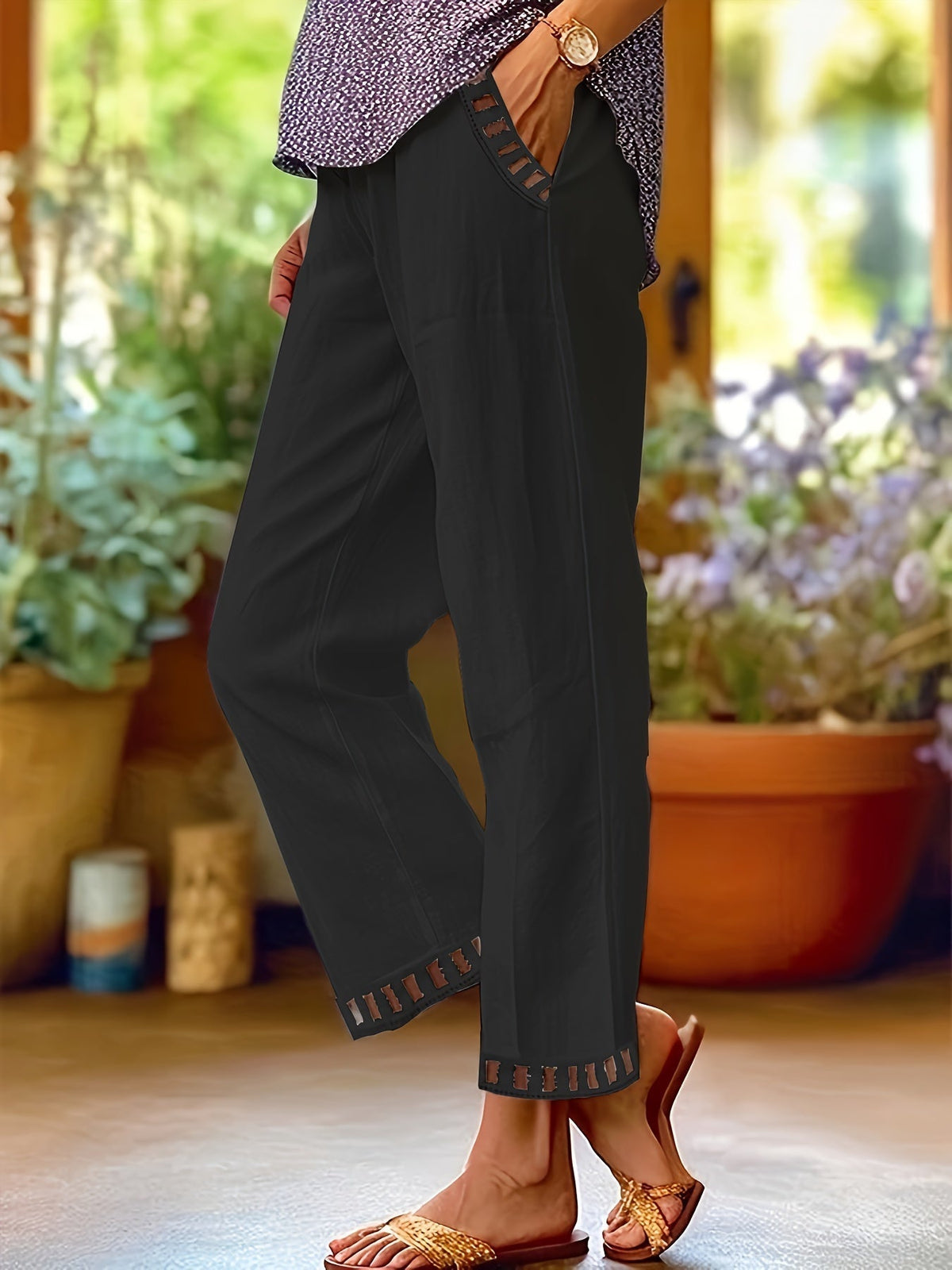Wren™ Ontspannen Cropped Broek Met Contrastafwerking