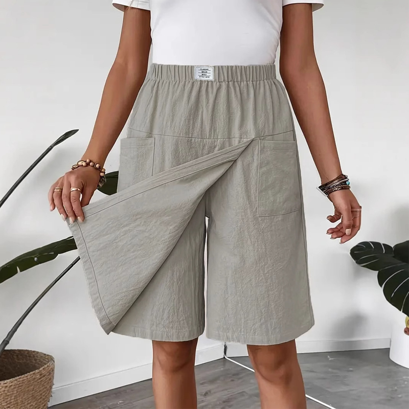 Mirevyn - Casual jurk voor vrouwen met elastische taille asymmetrische short rok