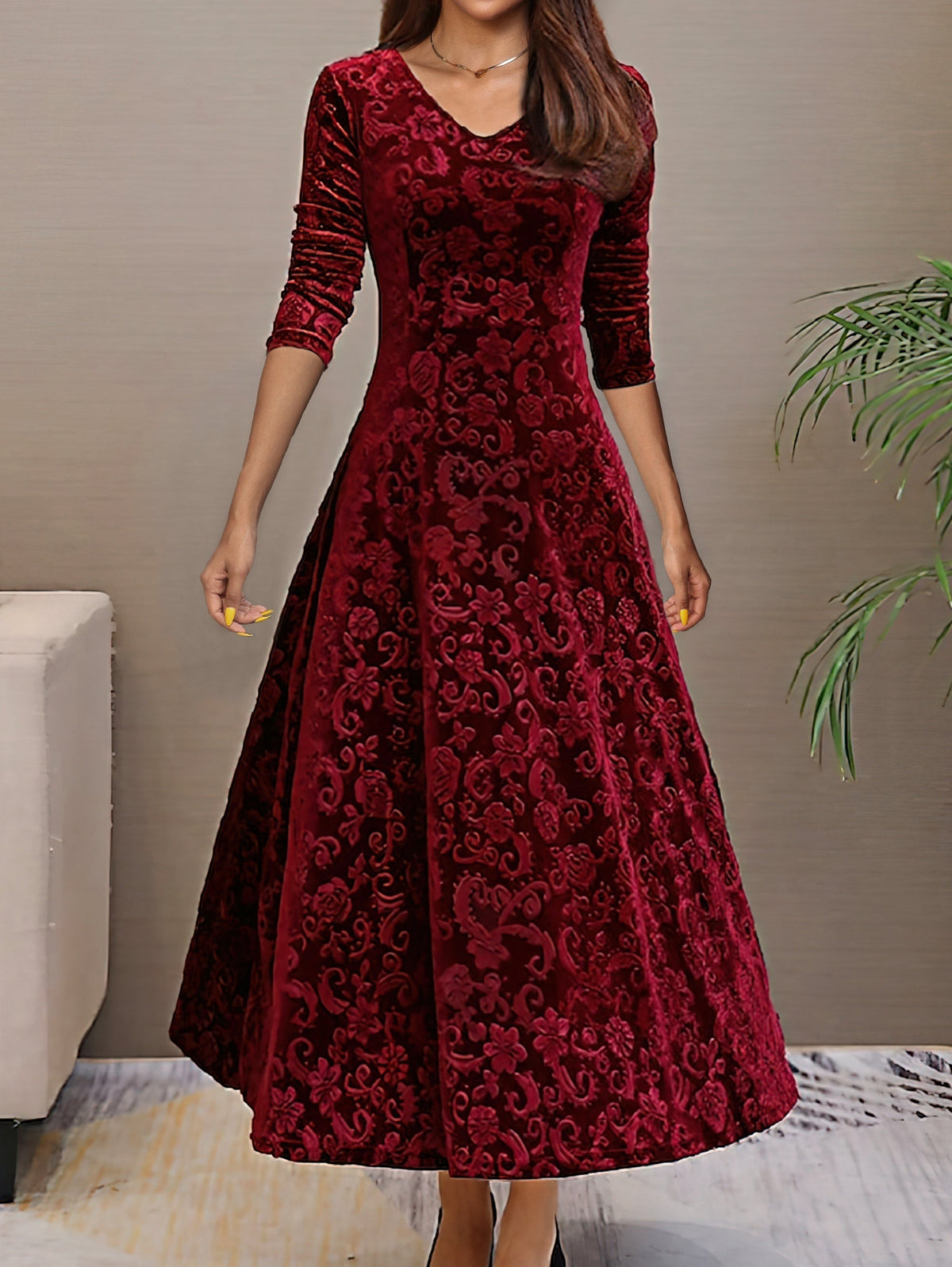 Denise | Fluwelen elegante jurk