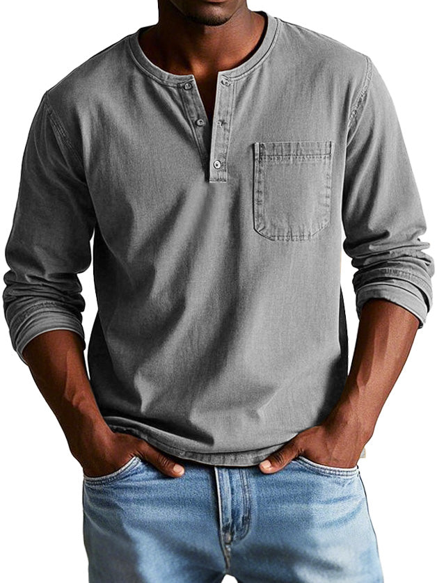 Kristoff | Tijdloze Longsleeve met Henley-hals