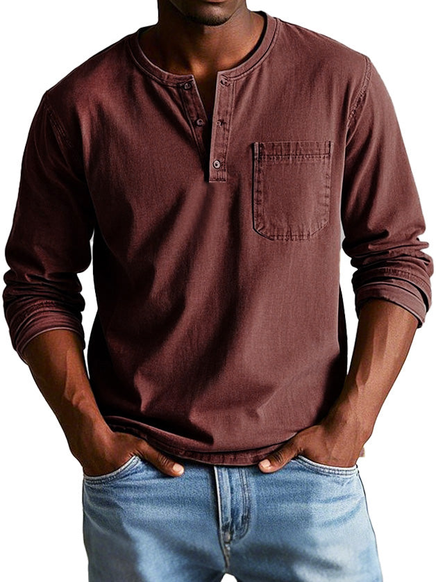 Kristoff | Tijdloze Longsleeve met Henley-hals