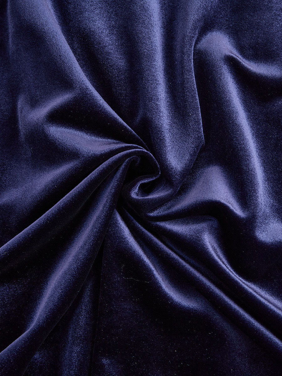 Eva | Marineblauwe Midi Jurk met Lange Mouwen
