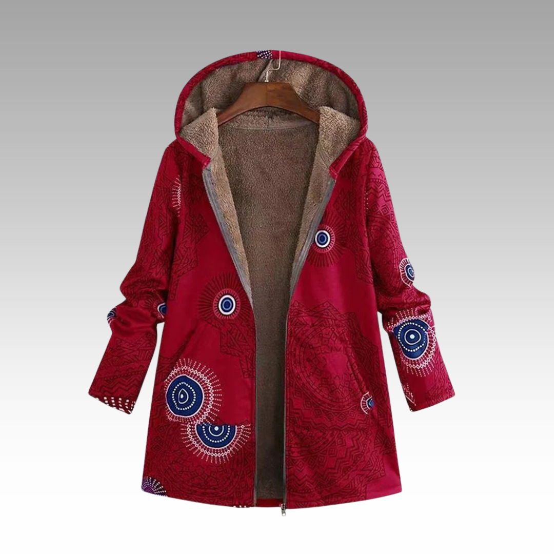 Zerinde | Artistieke Hooded Jas met Uniek Patroon
