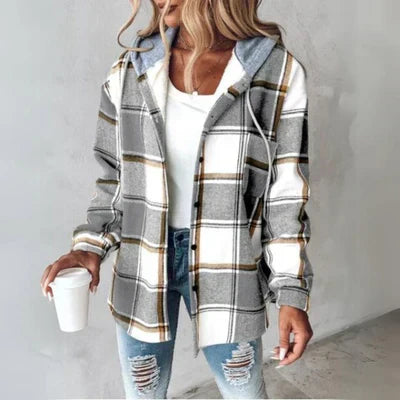 Sara | Casual Flanellen Jas met Capuchon