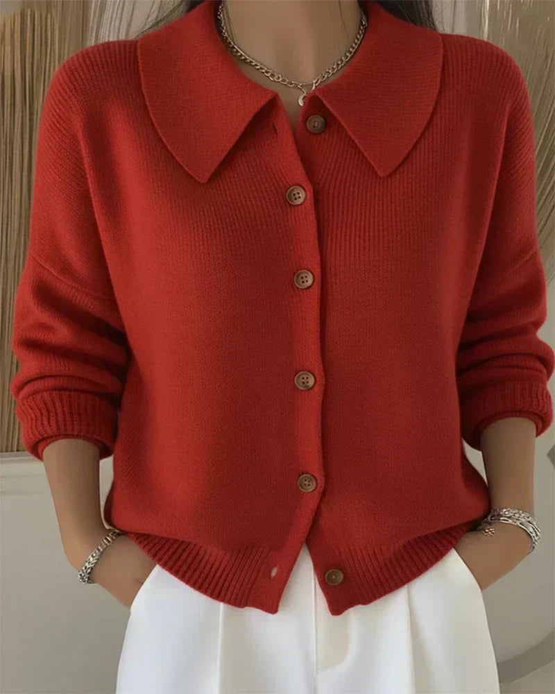 Jennifer | Dames Vest met Puntkraag en Knoopsluiting