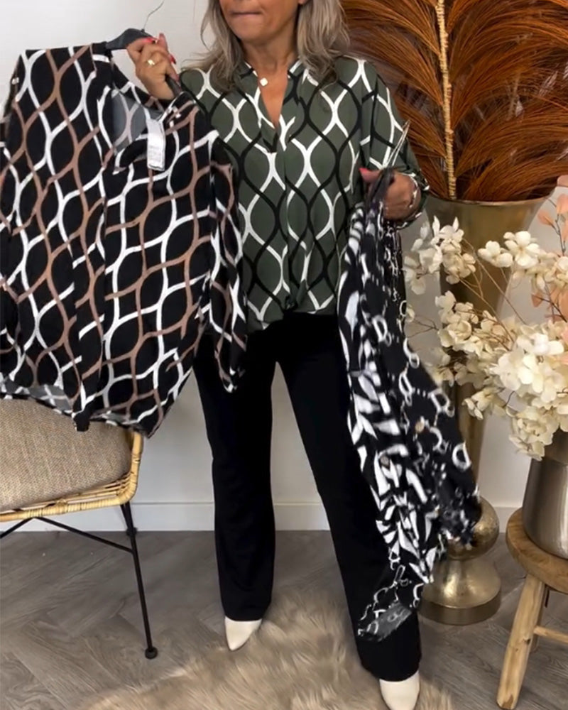 Noor | Blouse met Grafische Print