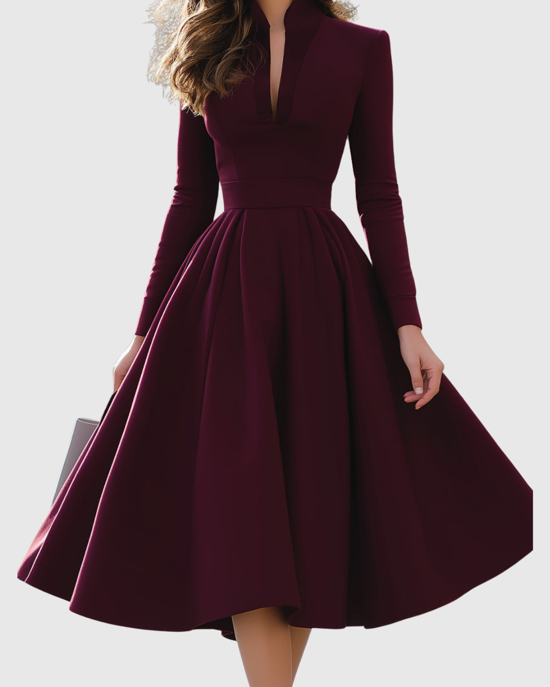 Roos | V-Hals midi-jurk