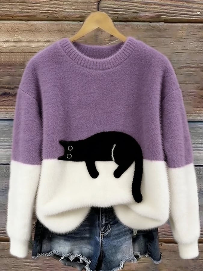 Aubrey | Oversized Damestrui met Kattenprint