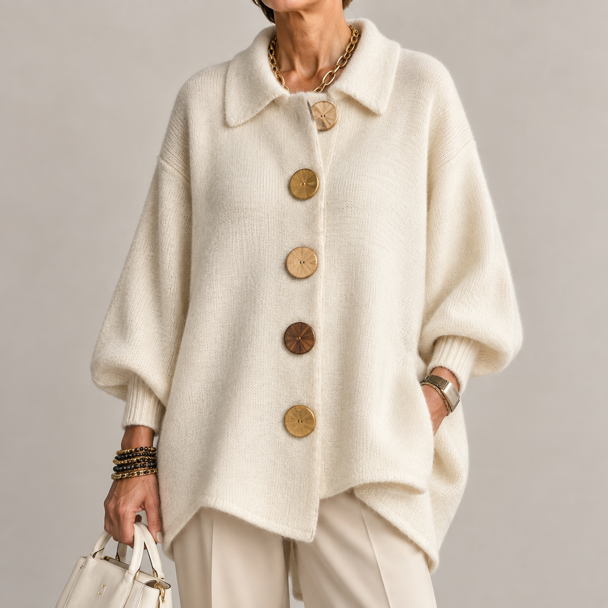 Isabelle | Oversized vest met kraag