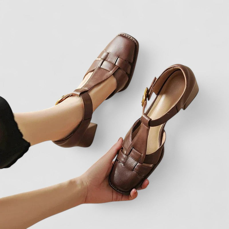 Alina | Orthopedische T-Strap Blockhakken