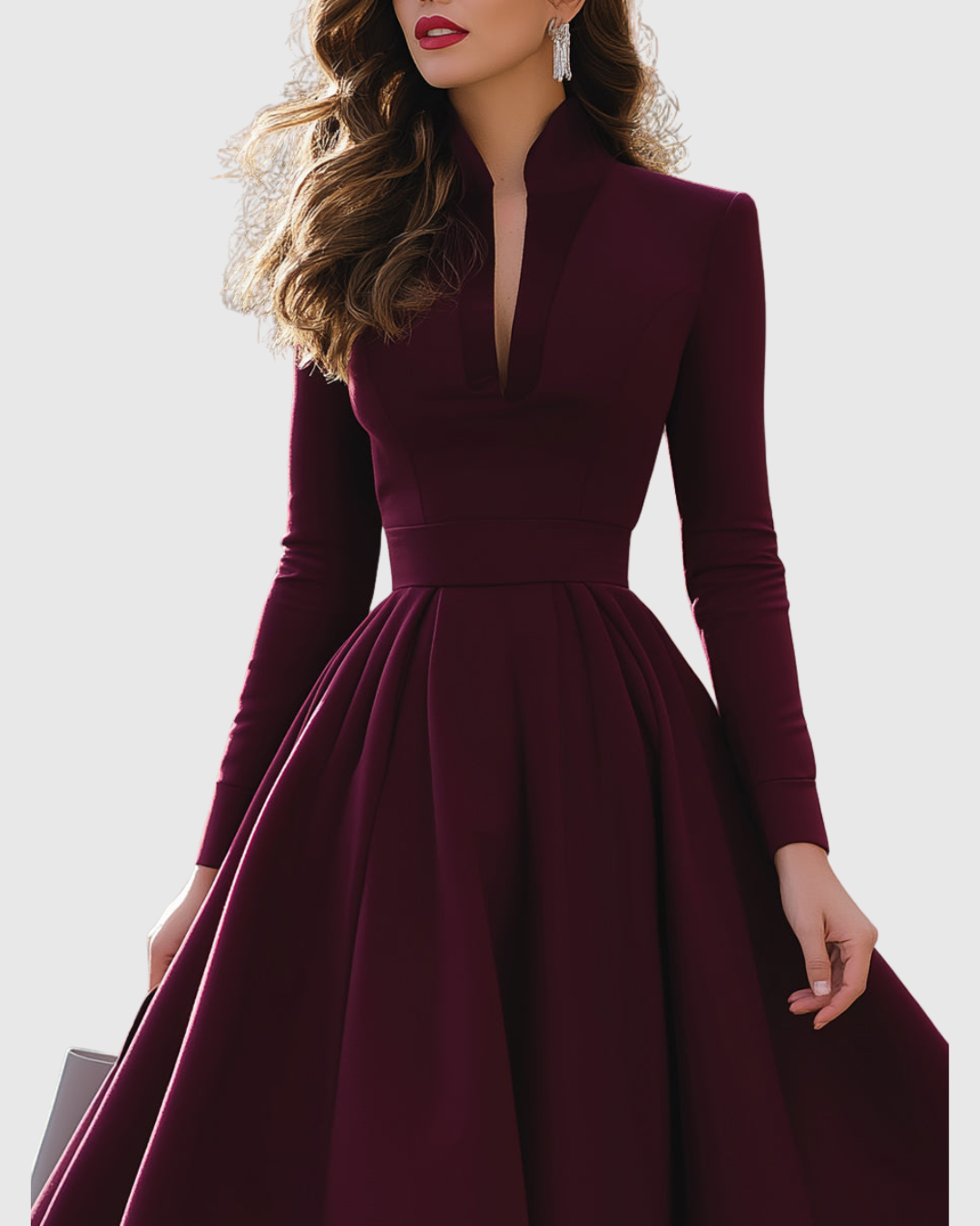 Roos | V-Hals midi-jurk