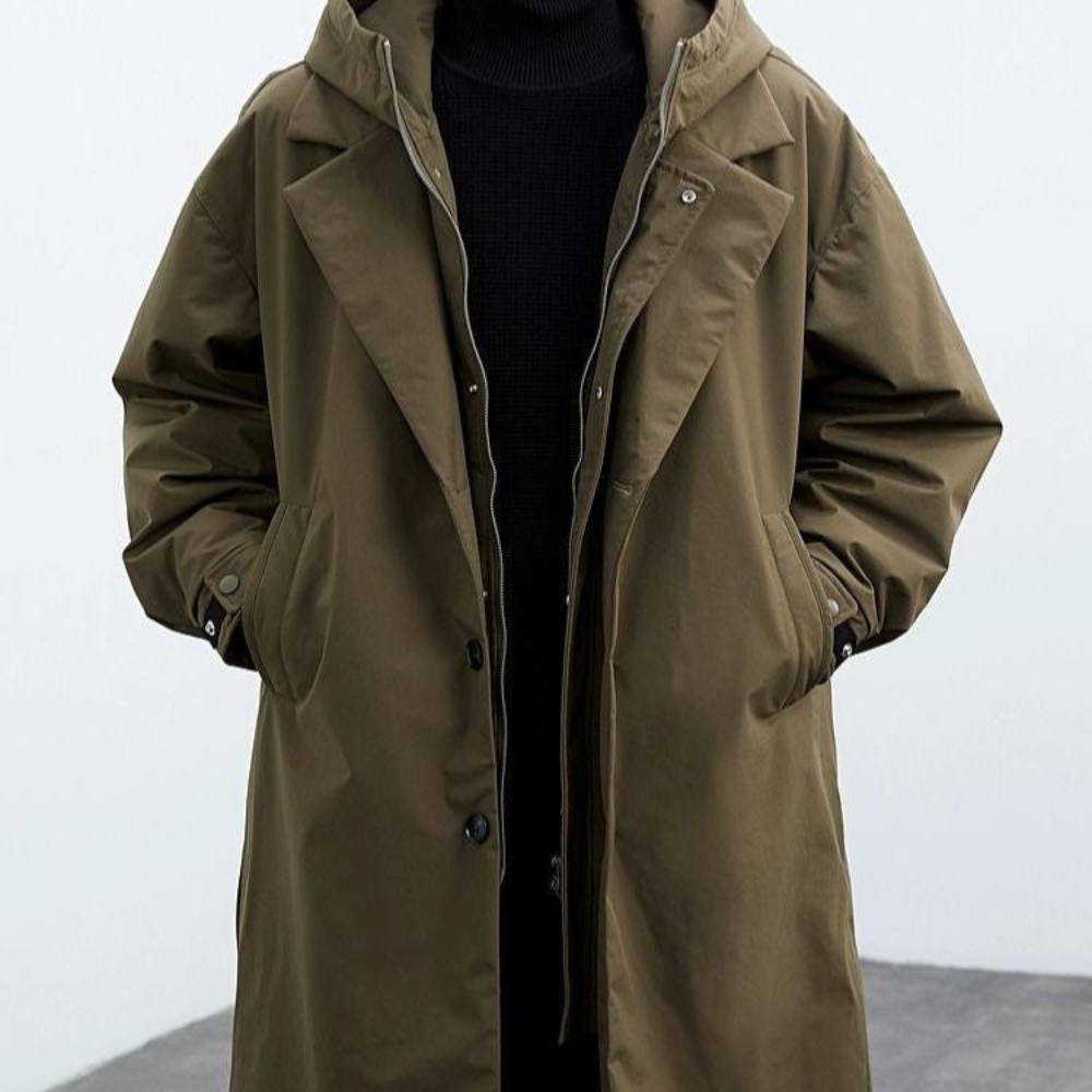 Daveron | Lange Jas met Moderne Layered Look