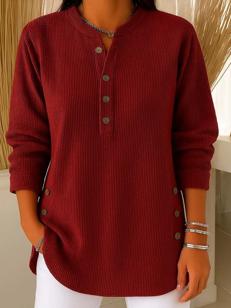 Ashley | Dames Henley Tuniek met Knoopsluiting