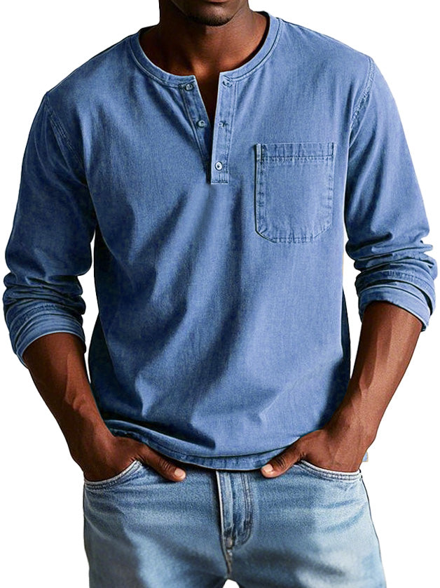 Kristoff | Tijdloze Longsleeve met Henley-hals