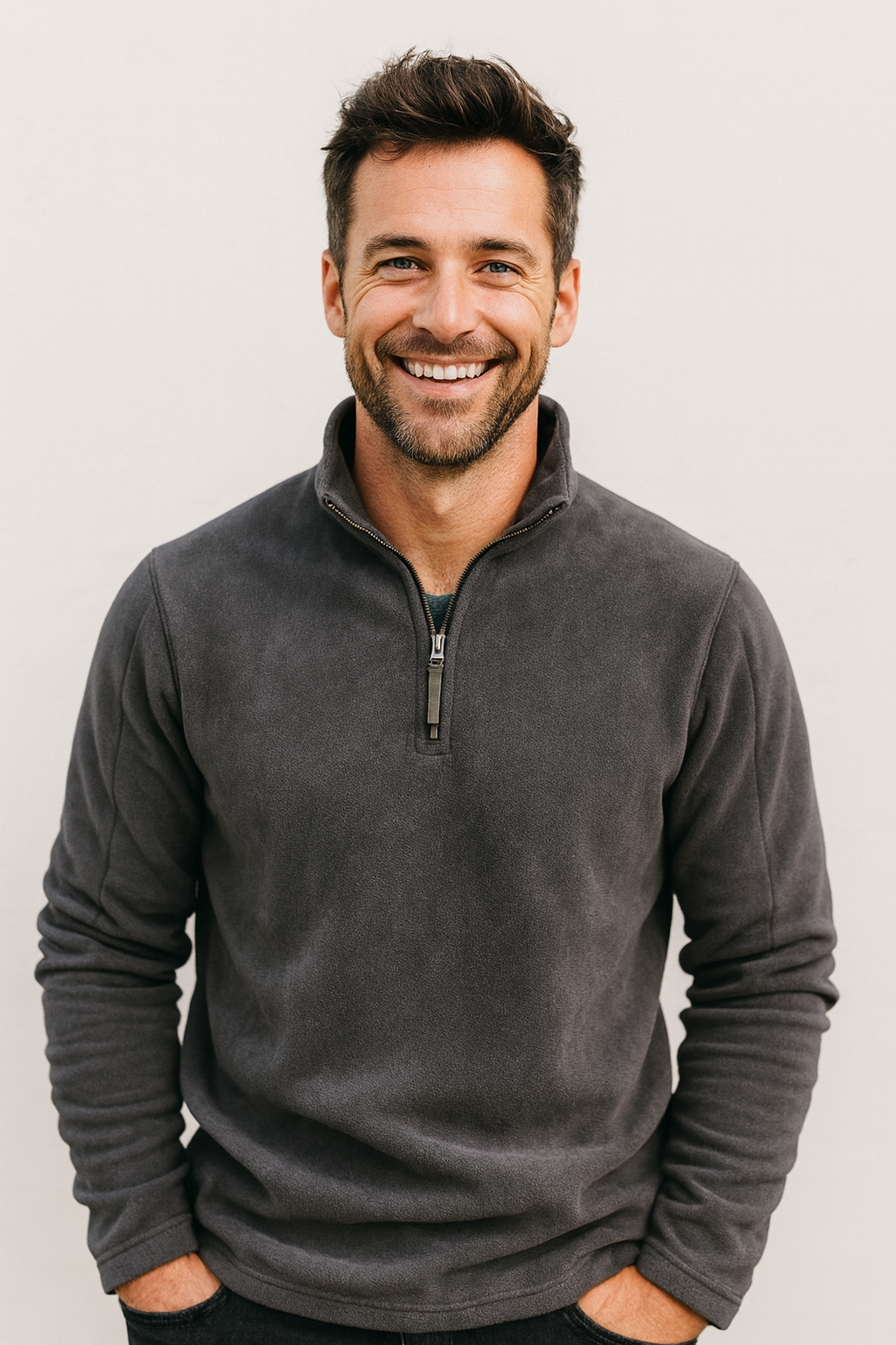 Larry | Heren Wintertrui met Hoge Kraag en Quarter-Zip