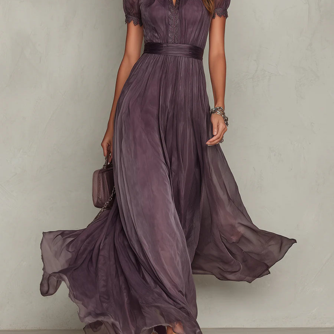Angelica | Maxi-jurk met kanten rand