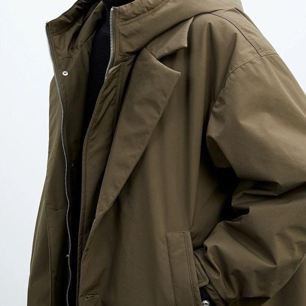 Daveron | Lange Jas met Moderne Layered Look