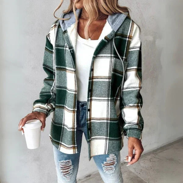 Sara | Casual Flanellen Jas met Capuchon