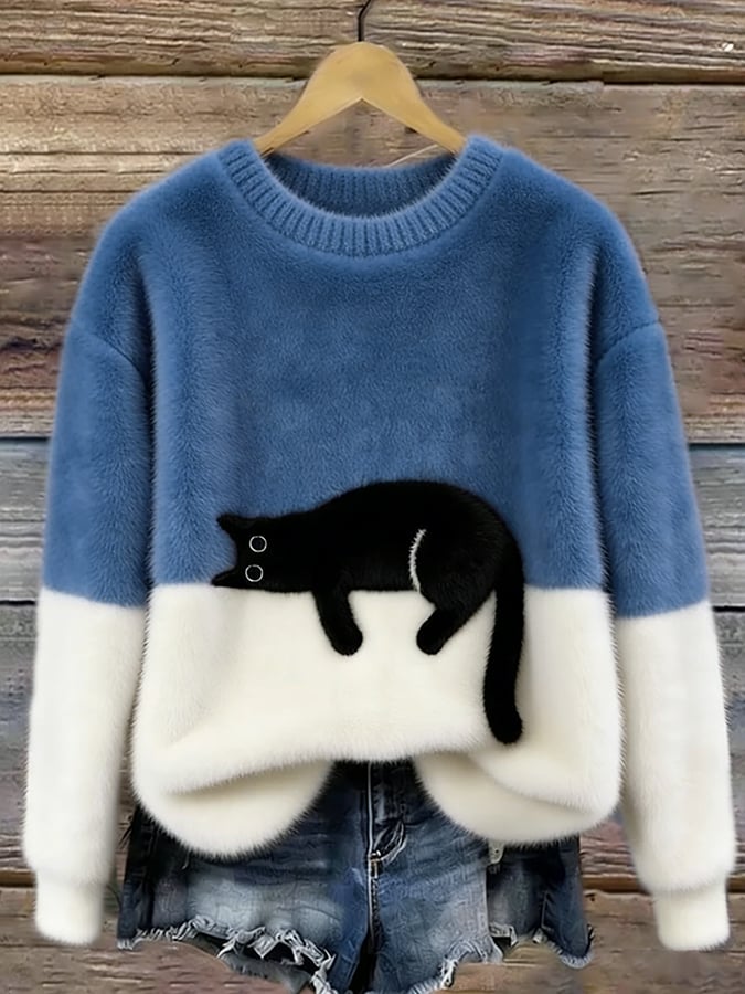 Aubrey | Oversized Damestrui met Kattenprint