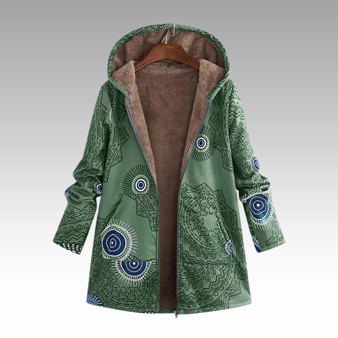 Zerinde | Artistieke Hooded Jas met Uniek Patroon