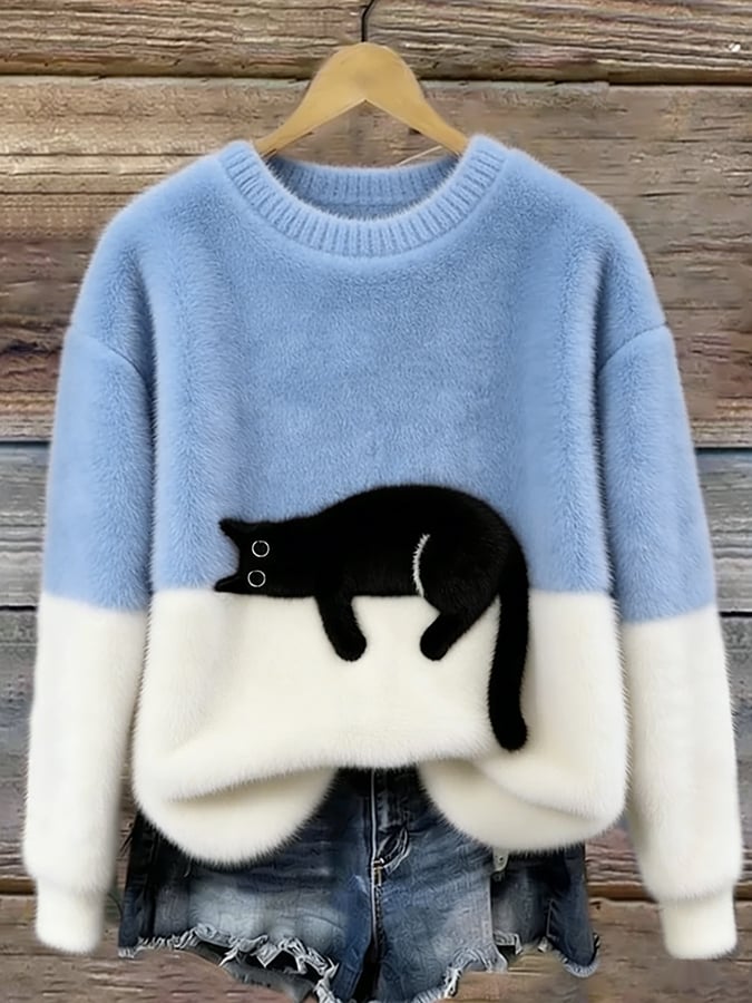 Aubrey | Oversized Damestrui met Kattenprint