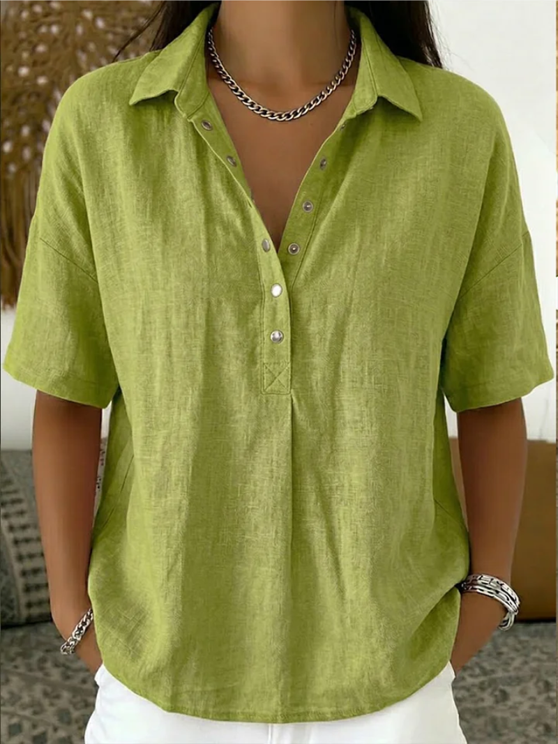Christa – Blouse met kraag en knoopdetail
