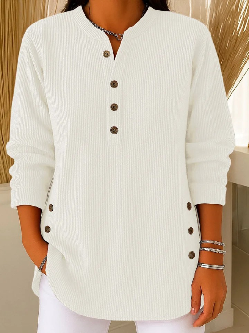 Ashley | Dames Henley Tuniek met Knoopsluiting