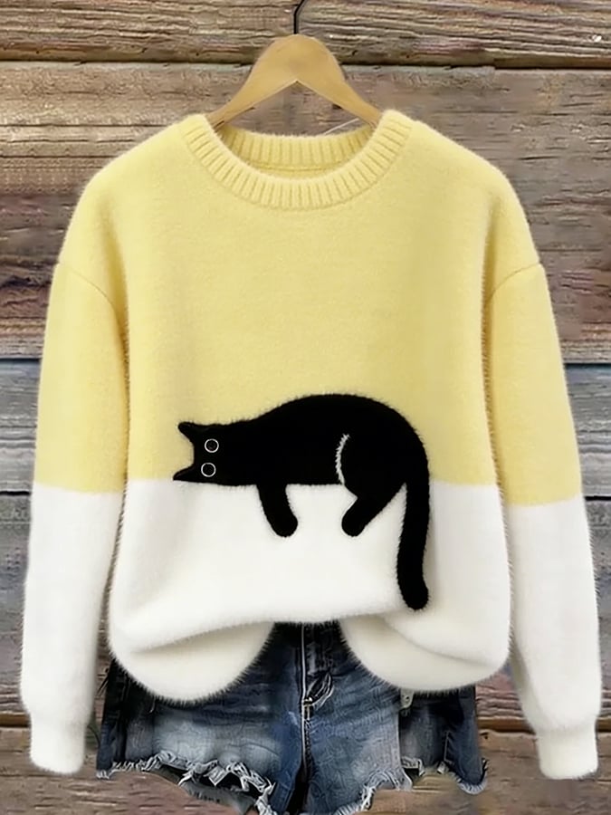 Aubrey | Oversized Damestrui met Kattenprint