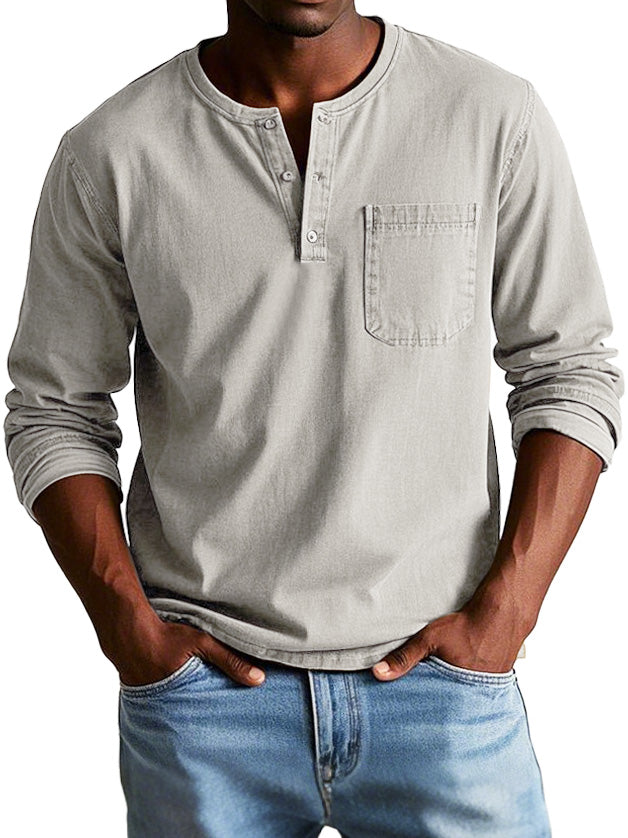 Kristoff | Tijdloze Longsleeve met Henley-hals
