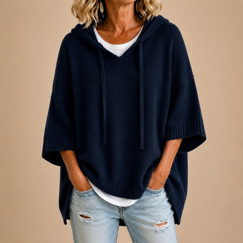 Lina | Poncho Trui met Capuchon