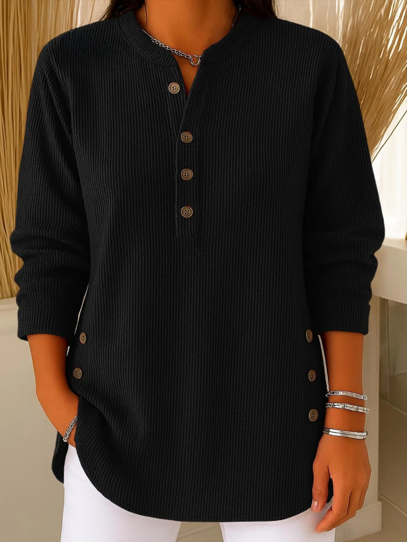 Ashley | Dames Henley Tuniek met Knoopsluiting