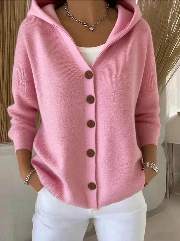 Melissa | Dames Vest met Capuchon en Knoopsluiting