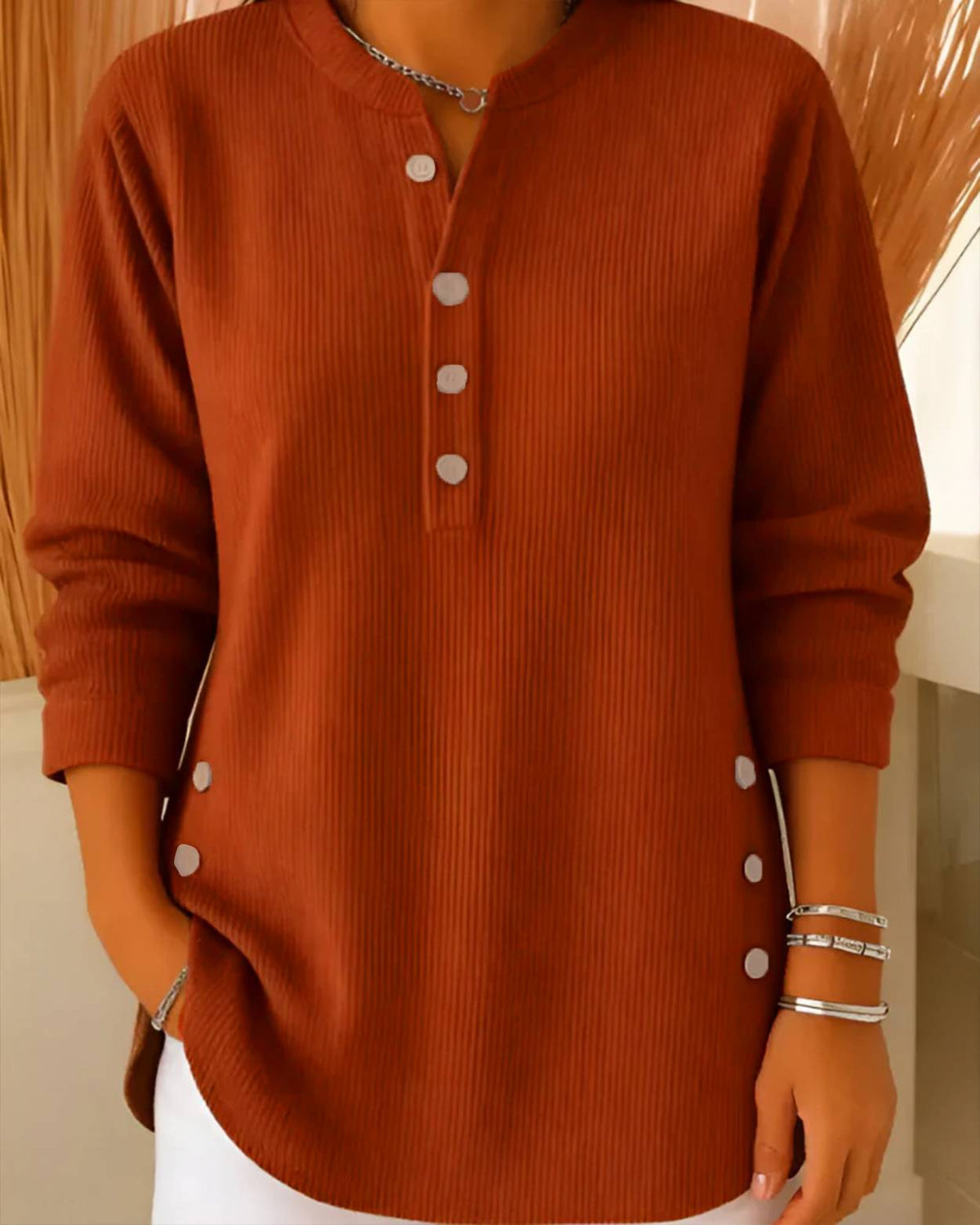 Maelien | Moderne Lange Mouwen Top Voor Dames