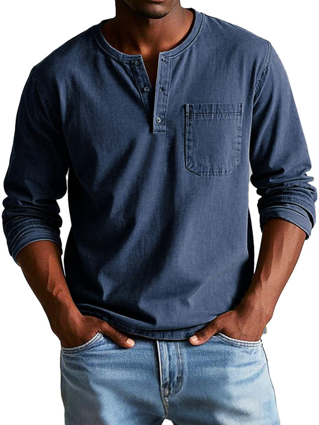 Kristoff | Tijdloze Longsleeve met Henley-hals