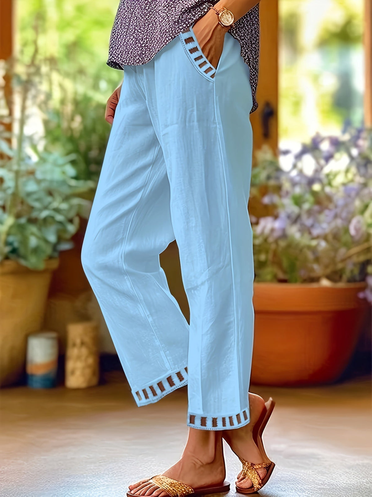 Wren™ Ontspannen Cropped Broek Met Contrastafwerking