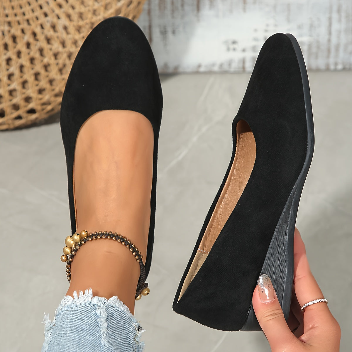 Éliane | Comfortabele ballerina’s met sleehak