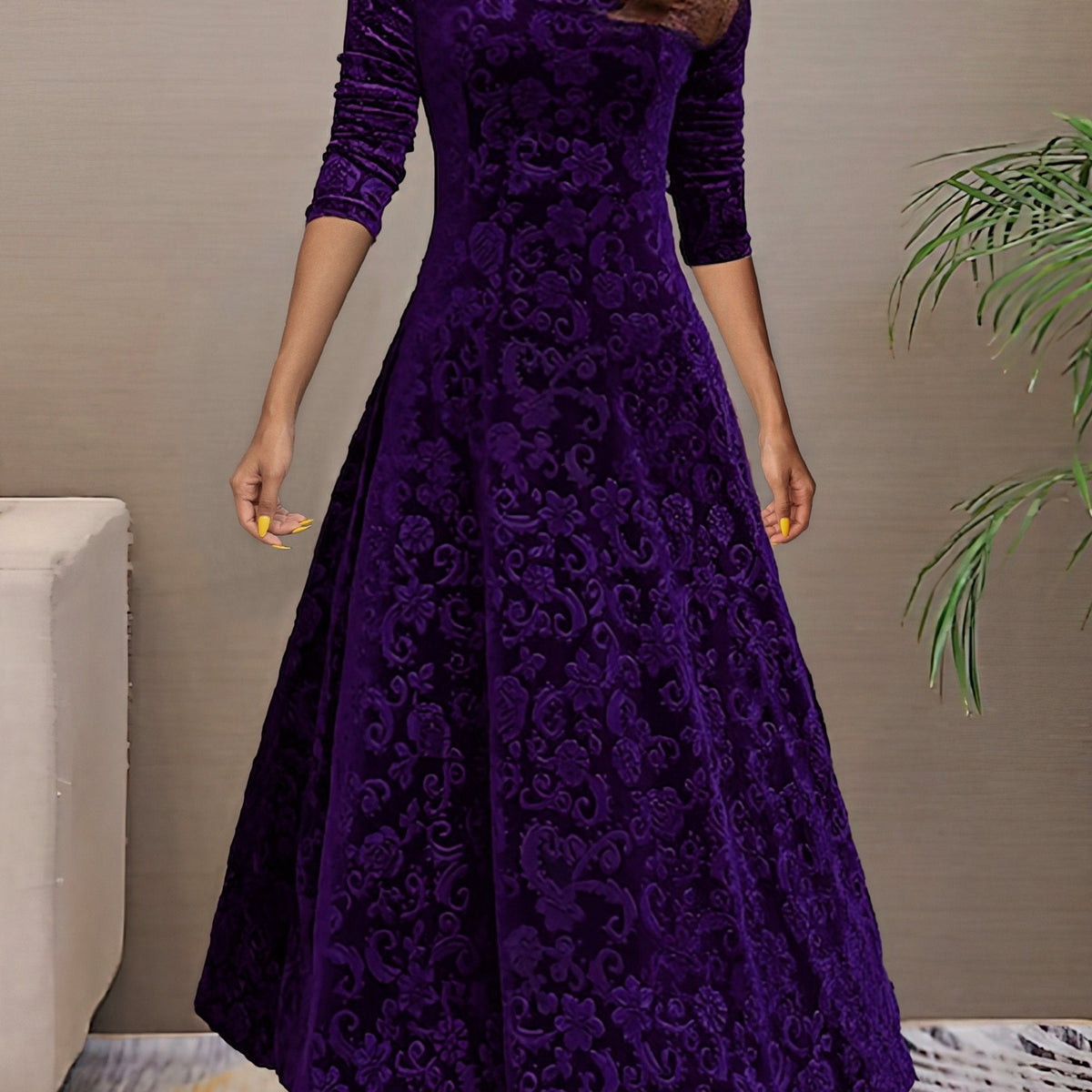 Denise | Fluwelen elegante jurk
