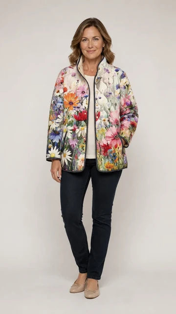 Amanda | Gewatteerd jasje met vintage bloemenprint