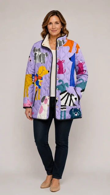 Amanda | Gewatteerd jasje met vintage bloemenprint