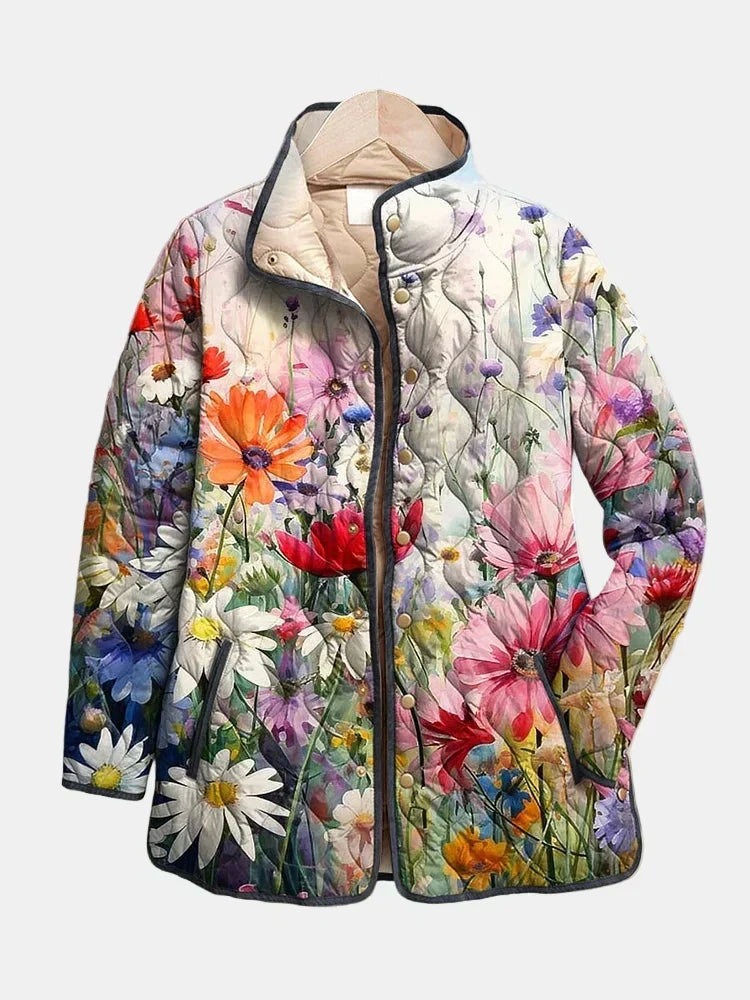 Amanda | Gewatteerd jasje met vintage bloemenprint
