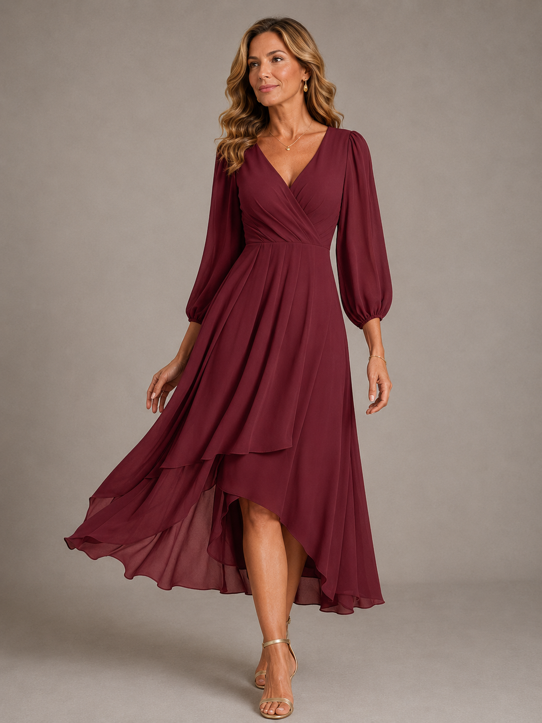 Hendrika | Soepelvallende Chiffon Maxi-jurk