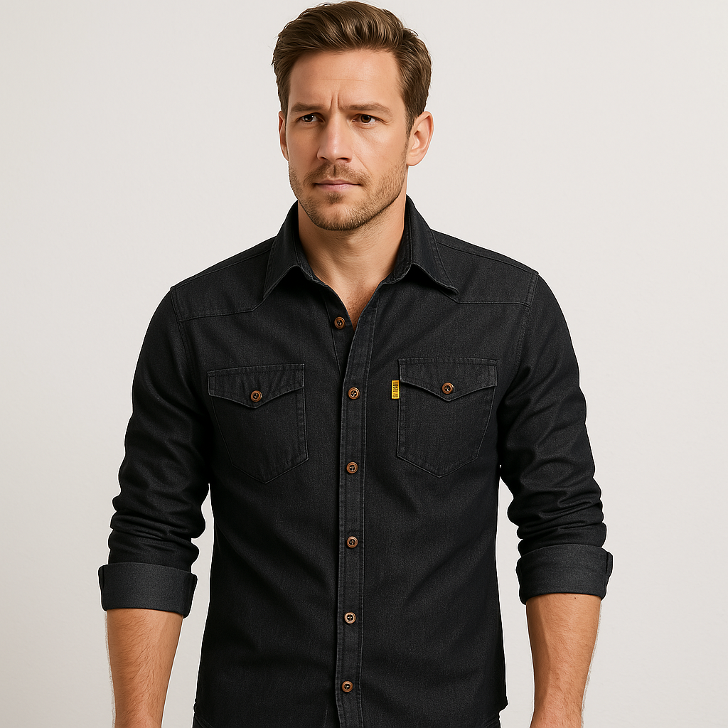 Jim | Katoen denim overhemd