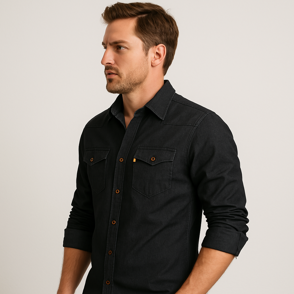 Jim | Katoen denim overhemd