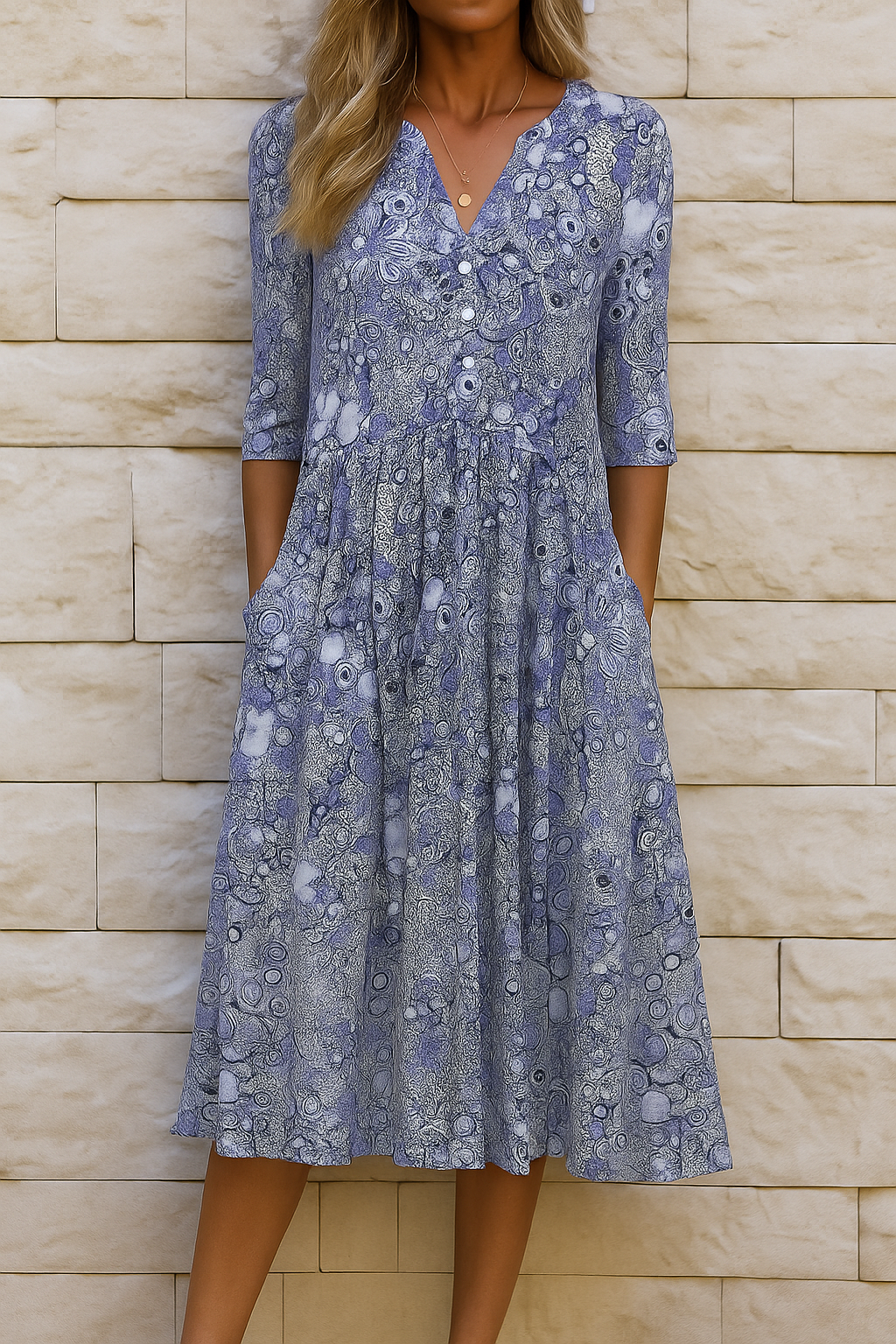 Mycah | Elegante Print Midi Jurk