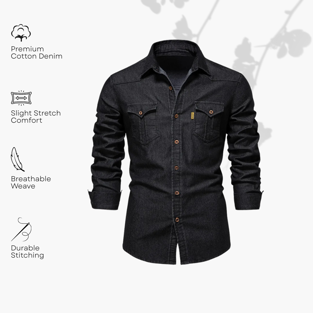 Jim | Katoen denim overhemd