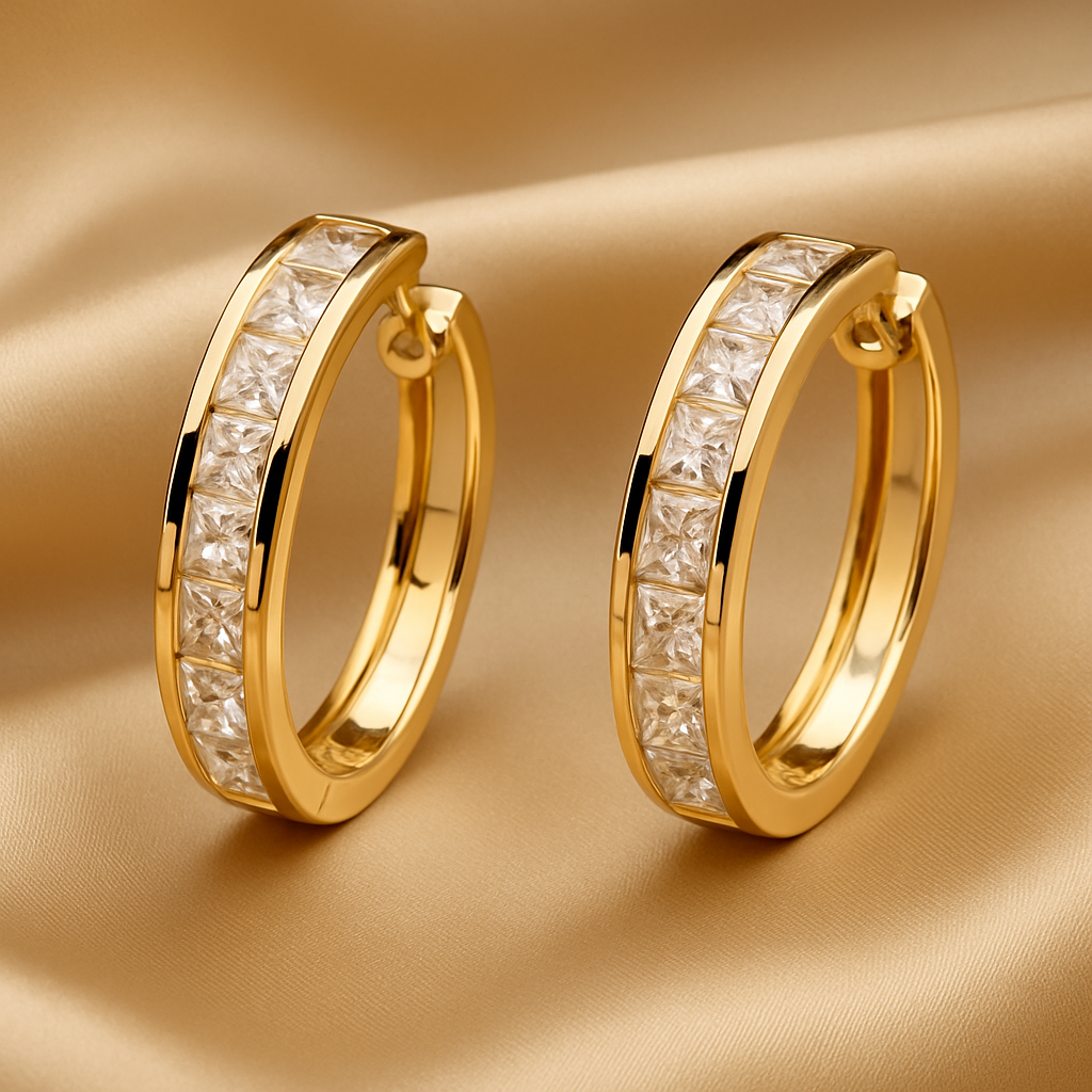 Luxe gouden oorbellen met kristallen