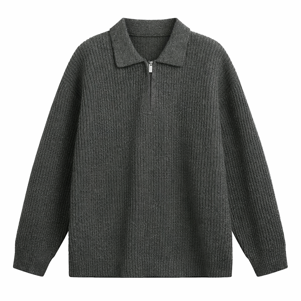 Brian | Heren Quarter-Zip Trui met Reverskraag
