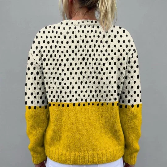 Janel | Vintage Damesvest met Polkadotprint
