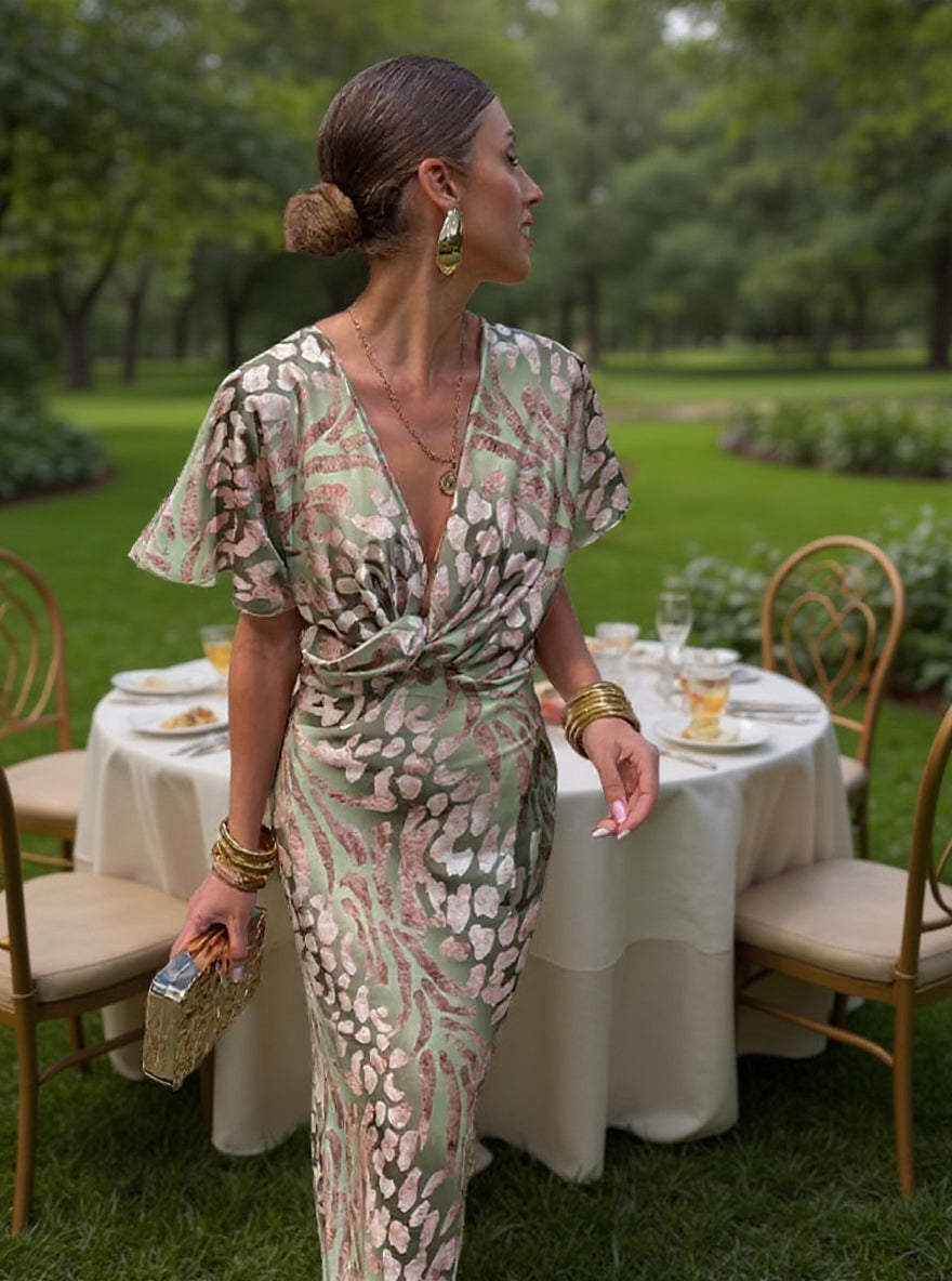 Willow | Koperen midi-jurk